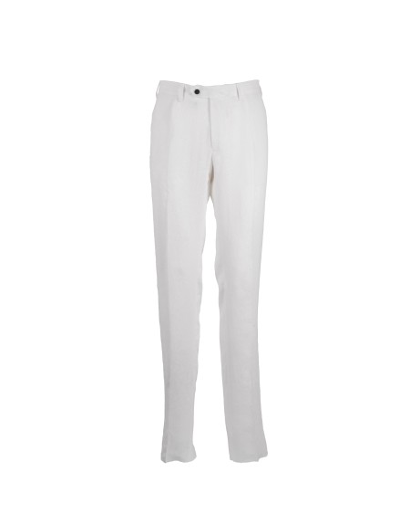 Shop GERMANO  Trousers: Germano long linen trousers.
Zip closure with button and counter buttons.
"American" front pockets.
Back welt pockets with button.
Composition: 100% Linen.
Made in Italy.. 8713 21G -0091